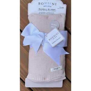 Bonbini Baby Crib Blanket Pink Sweater Knit Cotton Rayon From Bamboo Soft New